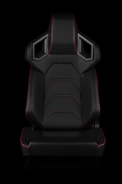 Braum Alpha-X Series Racing Seats - Red Stitching / Low Base Version (PAIR) - Lowered Lifestyle