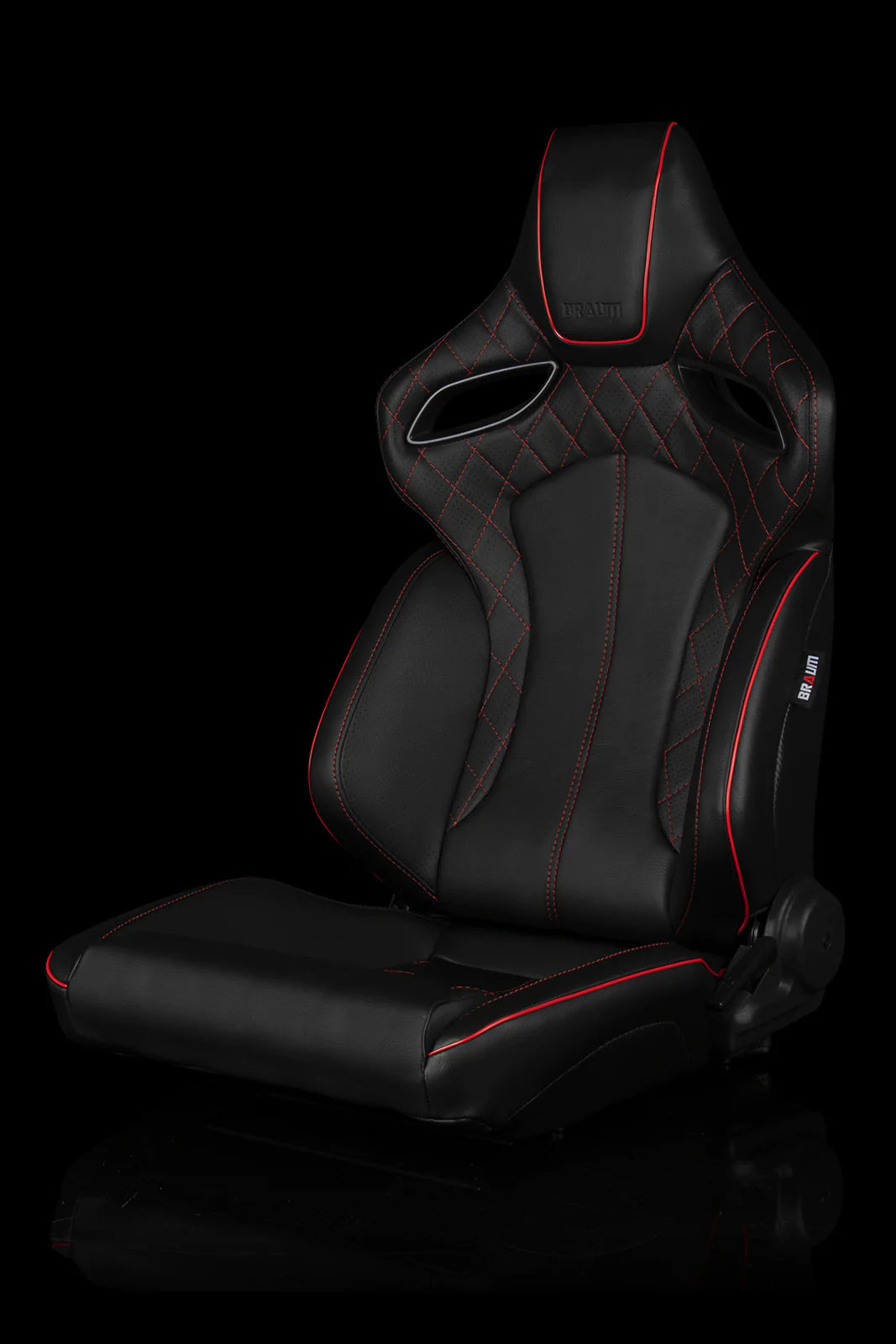 Braum Racing Seats Orue Series - Black Diamond (Red Stitching)