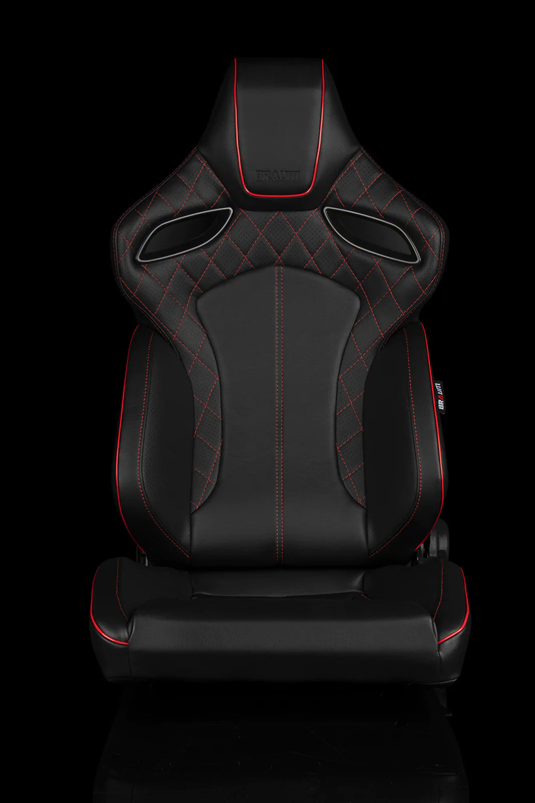 Braum Racing Seats Orue Series - Black Diamond (Red Stitching)