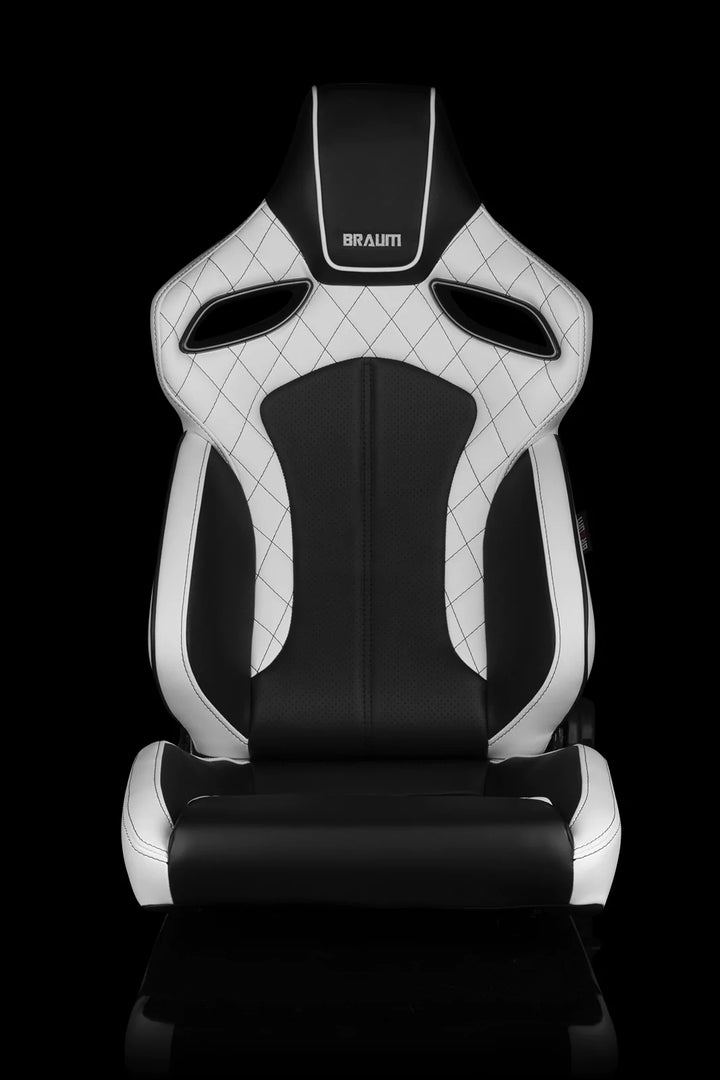 Braum Racing Seats Orue Series - White Diamond (Black Stitching)