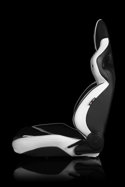Braum Racing Seats Orue Series - White Diamond (Black Stitching)