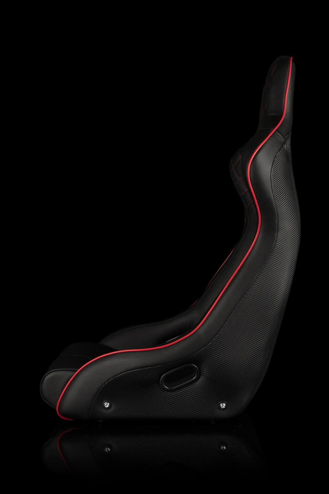 Braum Racing Seats Venom-X Series Fixed Back Bucket - Black Diamond / Red Stitching