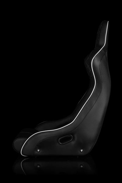 Braum Racing Seats Venom-X Series Fixed Back Bucket - Black Diamond / White Stitching