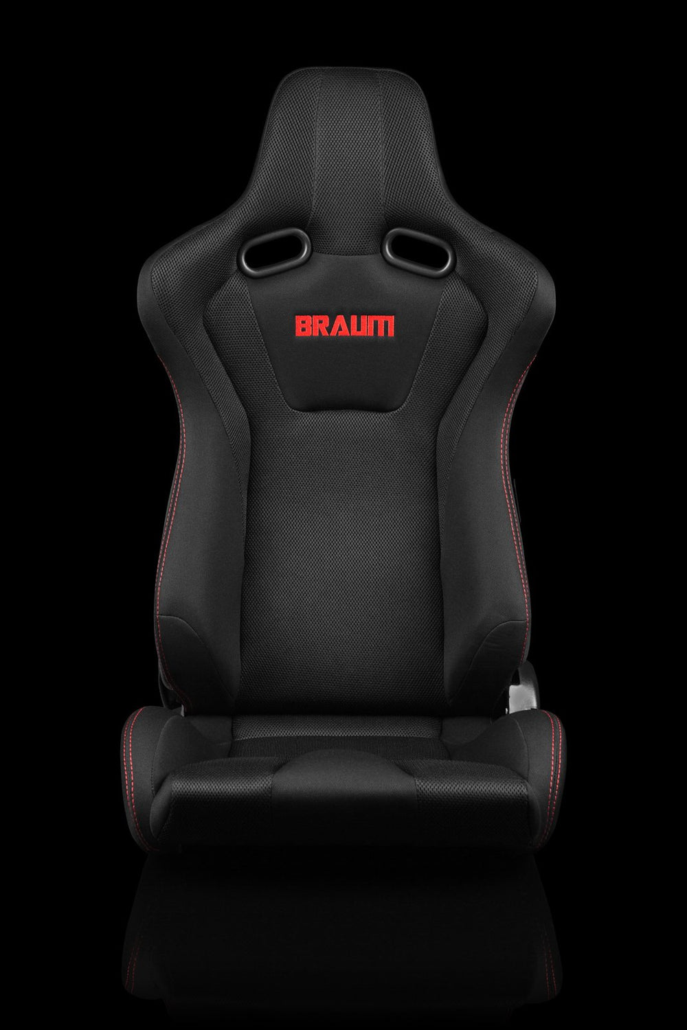 Braum Venom Series Sport Seats - Black Cloth / Red Stitching (PAIR) - Lowered Lifestyle