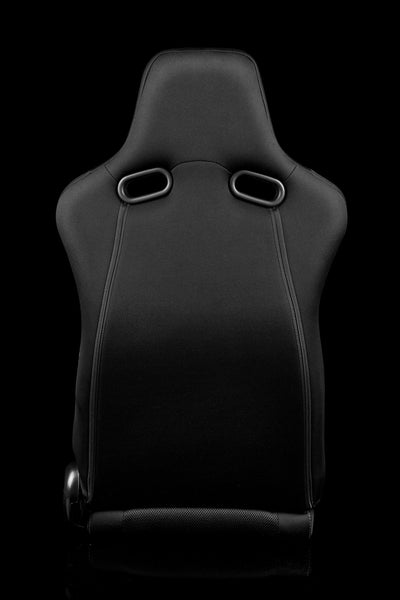 Braum Venom Series Sport Seats - Black Cloth / Red Stitching (PAIR) - Lowered Lifestyle