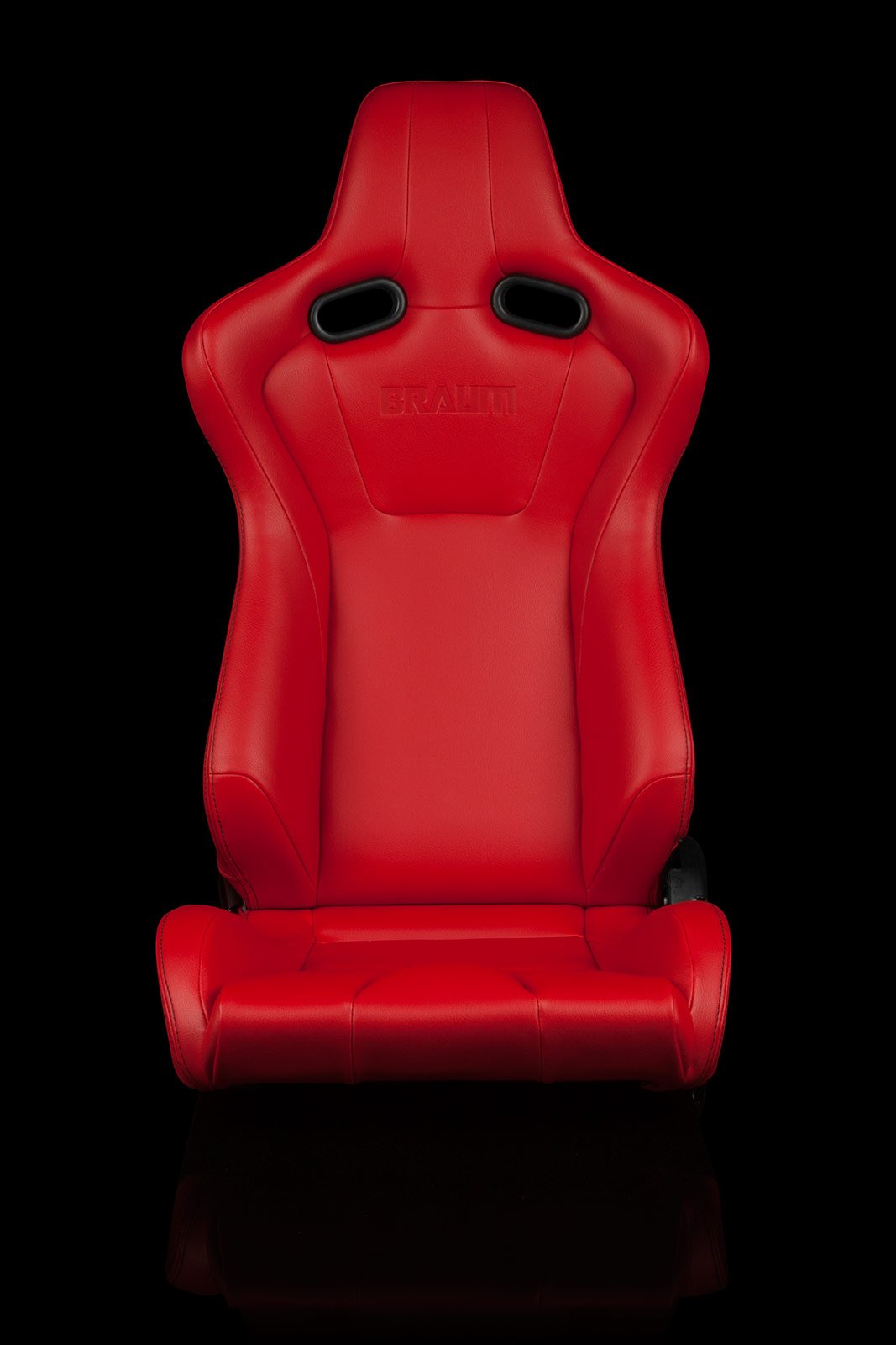 Braum Venom Series Sport Seats - Red Leatherette (PAIR) - Lowered Lifestyle