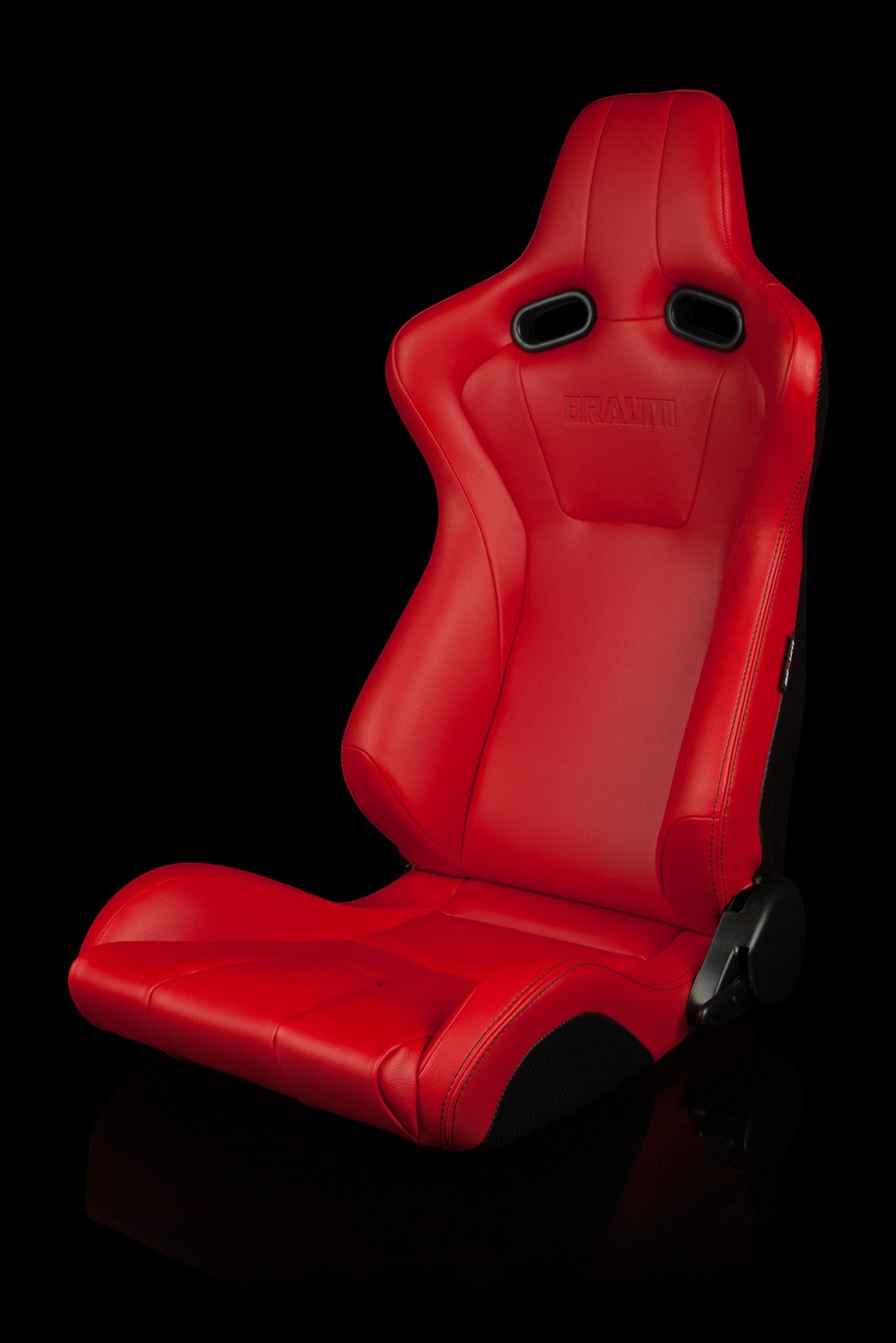 Braum Venom Series Sport Seats - Red Leatherette (PAIR) - Lowered Lifestyle