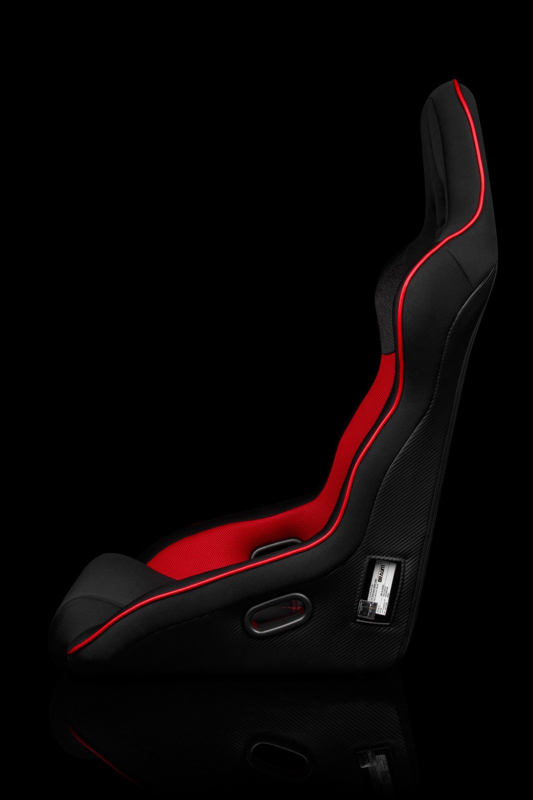 Braum Falcon X Series FIA Approved Fixed Back Racing Seat / Black & Red - Lowered Lifestyle