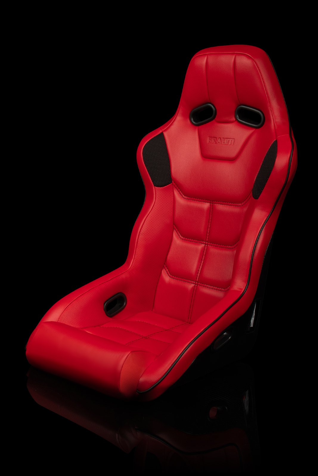 Braum Falcon X Series FIA Approved Fixed Back Racing Seat / Red Leatherette - Lowered Lifestyle