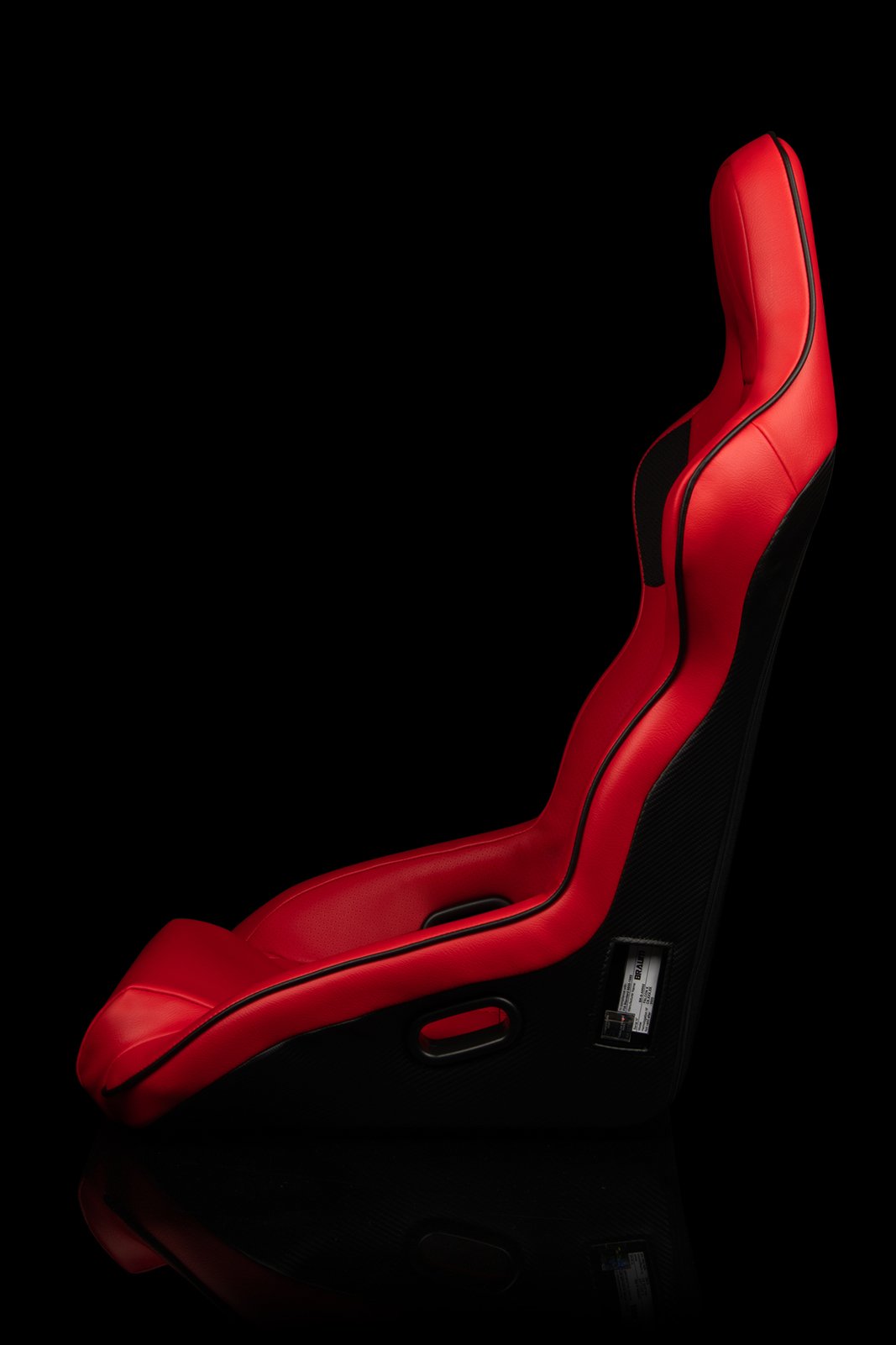 Braum Falcon X Series FIA Approved Fixed Back Racing Seat / Red Leatherette - Lowered Lifestyle