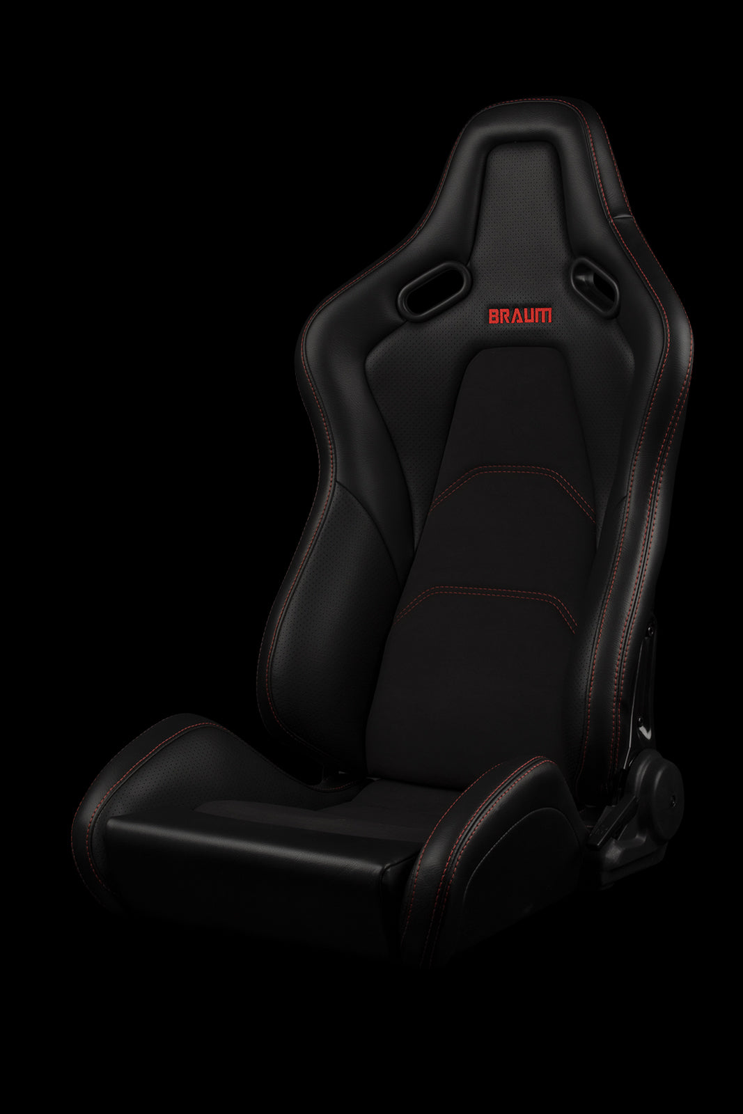 Braum Falcon S Reclinable Seats - Black Alcantara with red stitching (PAIR)