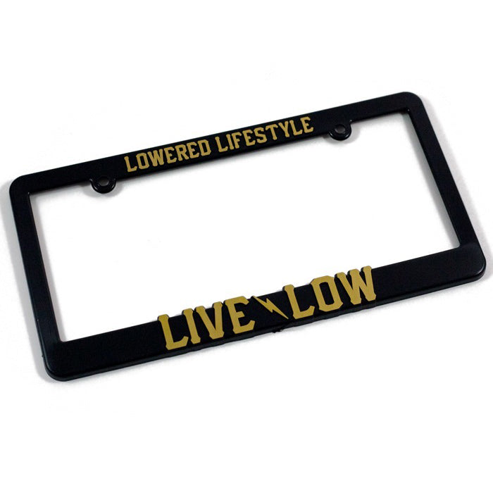 License Plate Frame - Live Low - Gold