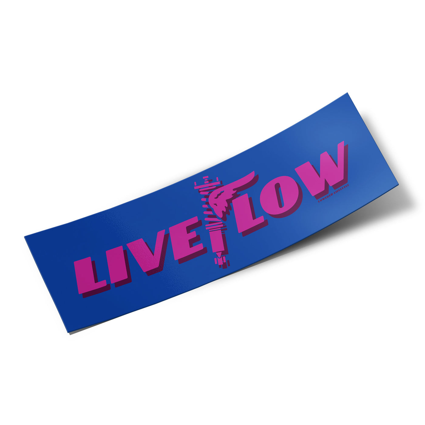 Box Sticker – Live Low Winged (Blue and Pink)