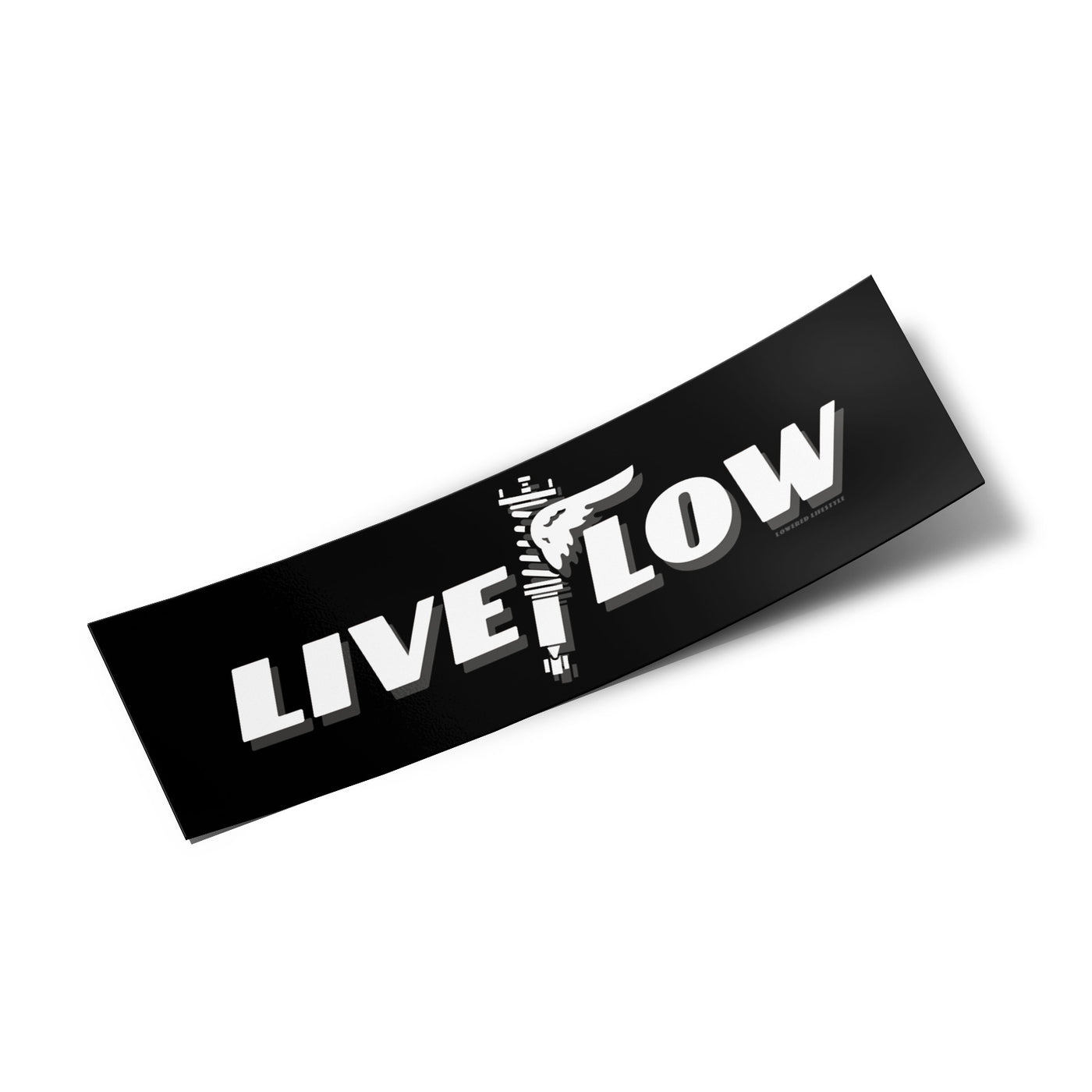 Box Sticker – Live Low Winged (Black and White)