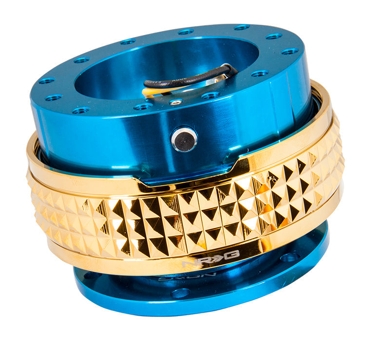 NRG Quick Release 2.1 - Blue Body / Chrome Gold Pyramid Ring