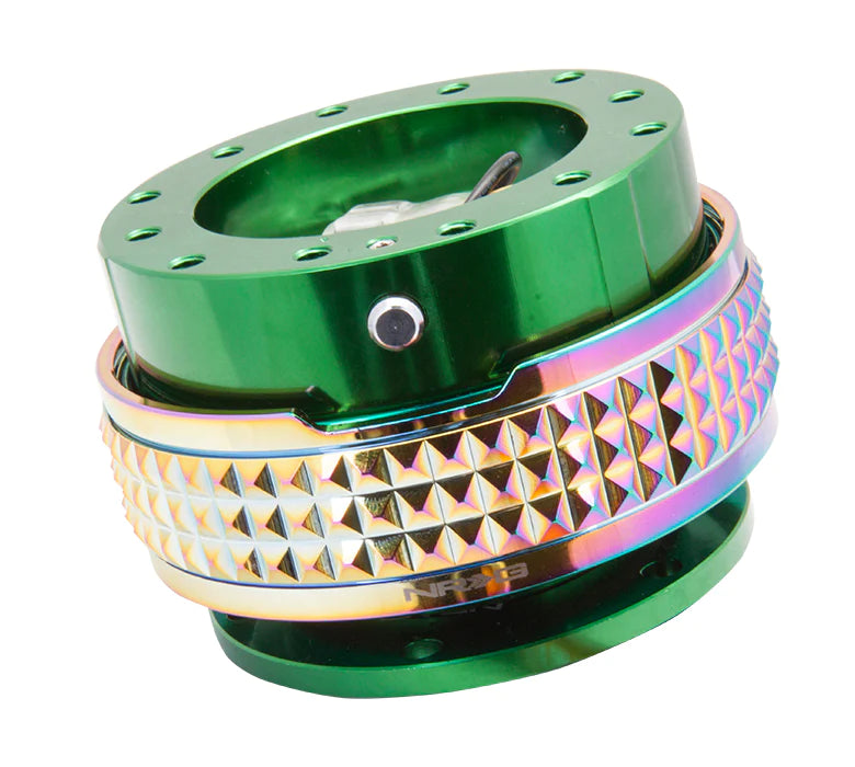 NRG Quick Release 2.1 - Green Body / Neochrome Pyramid Ring