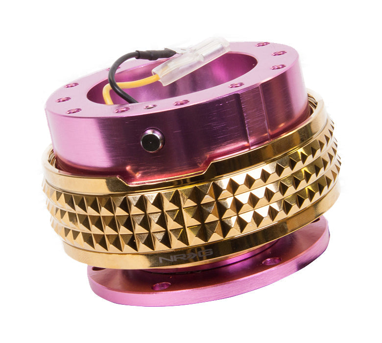 NRG Quick Release 2.1 - Pink Body / Chrome Gold Pyramid Ring