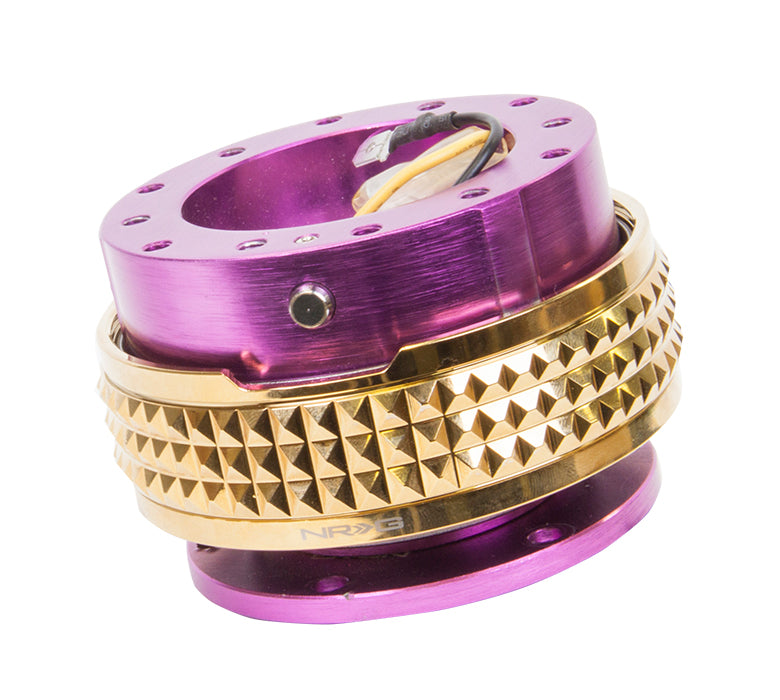 NRG Quick Release 2.1 - Purple Body / Chrome Gold Pyramid Ring