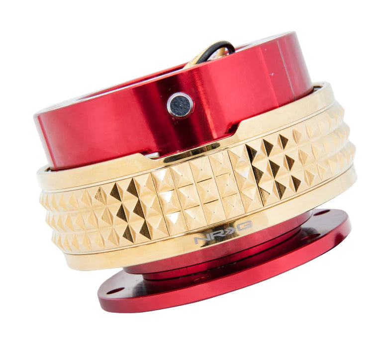 NRG Quick Release 2.1 - Red Body / Chrome Gold Pyramid Ring