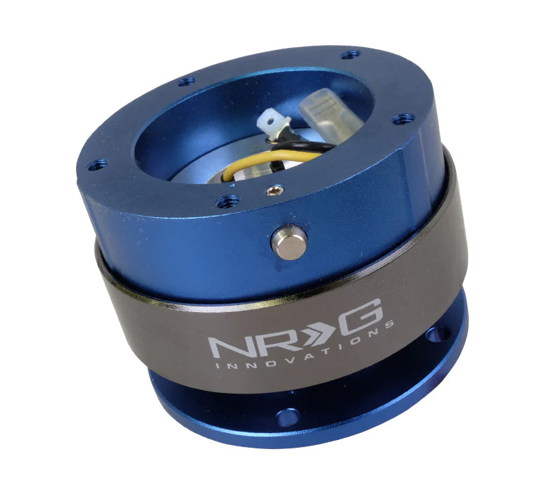 NRG Quick Release - Blue Body/Titanium Chrome Ring (5 hole base, 5 hole top)