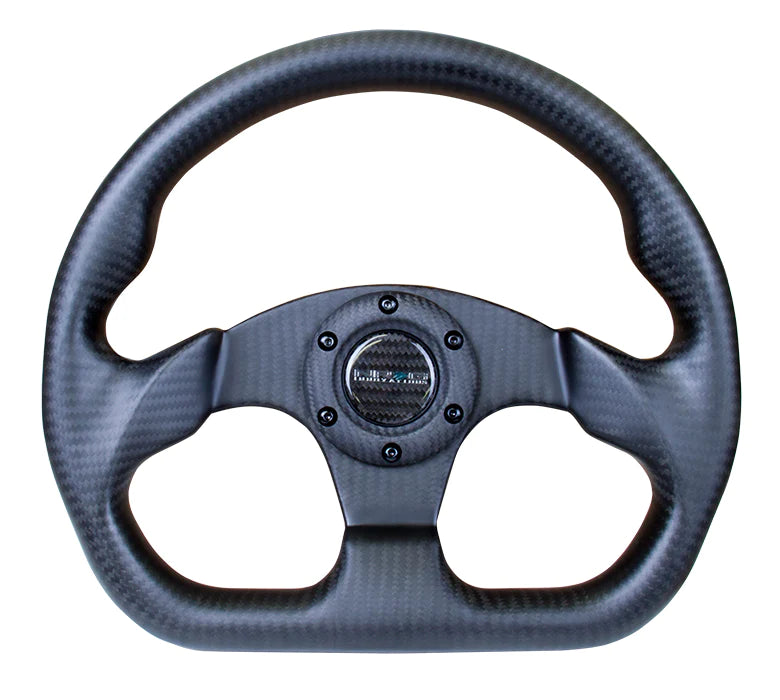 Matte Black NRG Steering Wheel Carbon Fiber 320mm Flat Bottom