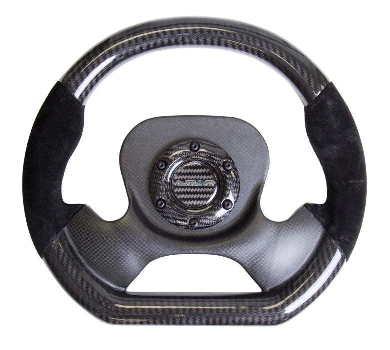 NRG Steering Wheel Carbon Fiber With Leather Accent 320mm carbon fiber Center Plate Two Tone Carbon