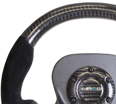 NRG Steering Wheel Carbon Fiber With Leather Accent 320mm carbon fiber Center Plate Two Tone Carbon