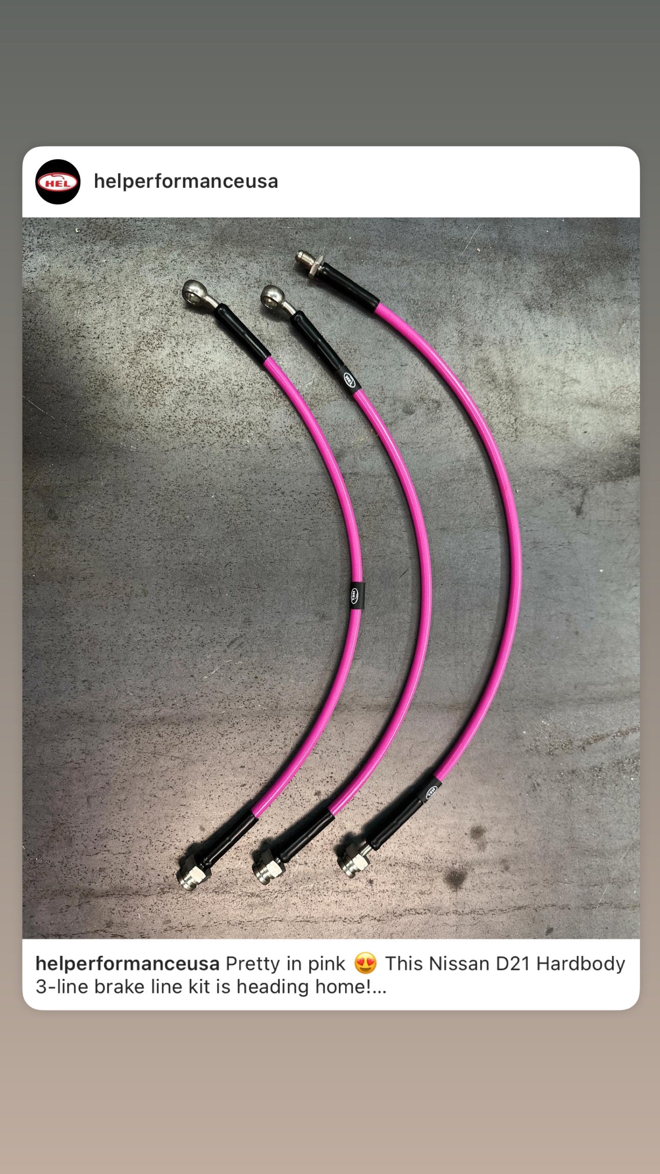 HEL Braided Brake Lines for Nissan D21 Hardbody Truck 2WD (1992