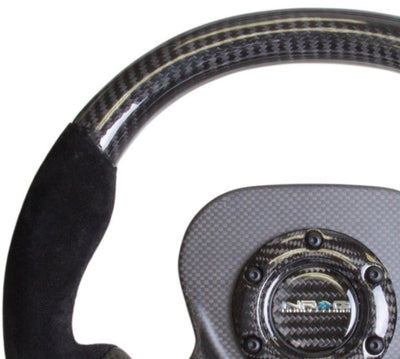 NRG Steering Wheel Carbon Fiber With Suede Accent 320mm carbon fiber Center Plate Two Tone Carbon