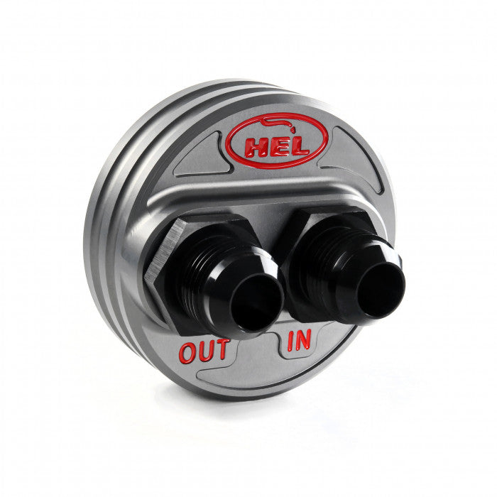 HEL Performance Solid Billet Oil Filter Relocation Take Off