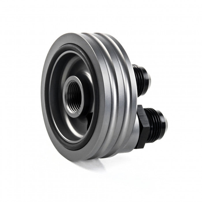 HEL Performance Solid Billet Oil Filter Relocation Take Off