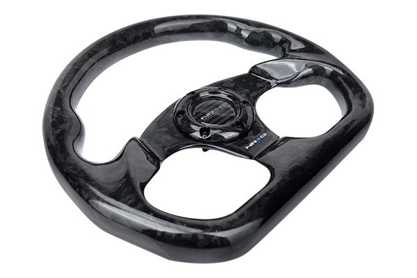 NRG Steering Wheel Black Forged Carbon Fiber 320mm Flat Bottom