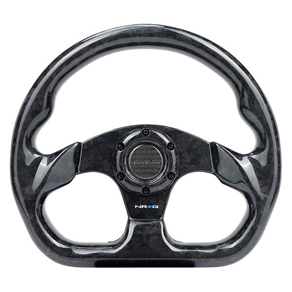 NRG Steering Wheel Black Forged Carbon Fiber 320mm Flat Bottom