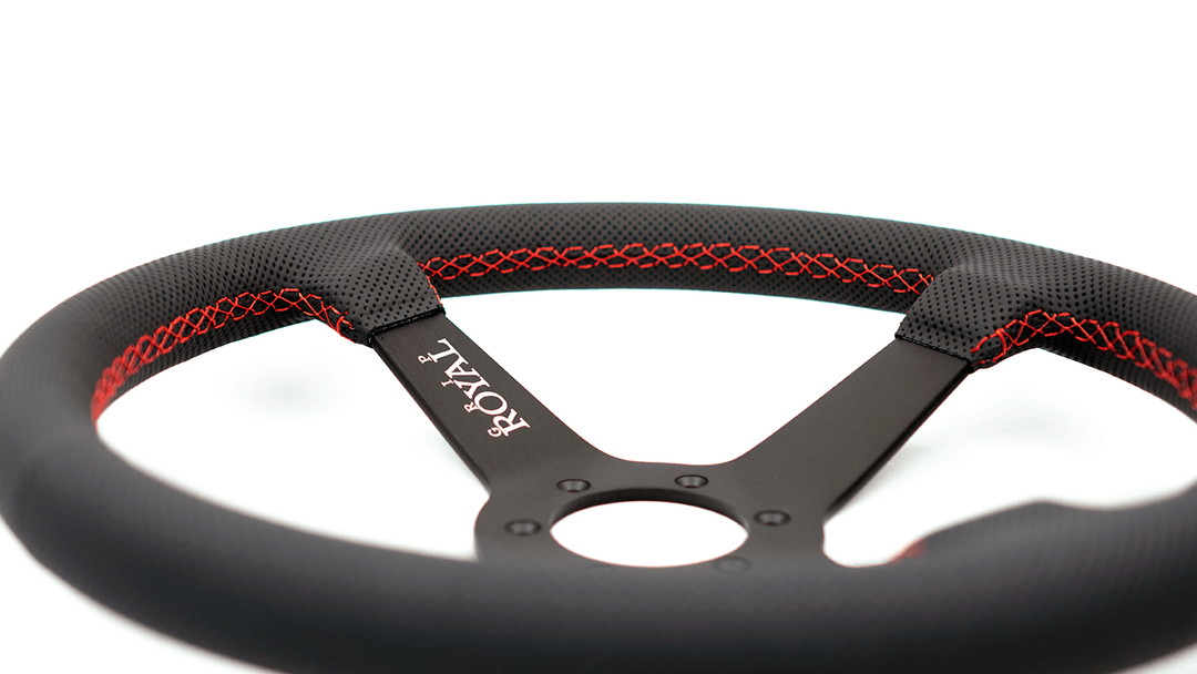 Grip Royal Steering Wheel - Perforated Leather Red Stitch Brute (Official Collab)