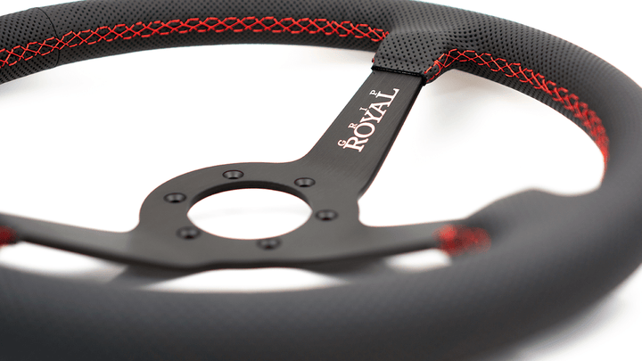 Grip Royal Steering Wheel - Perforated Leather Red Stitch Brute (Official Collab)