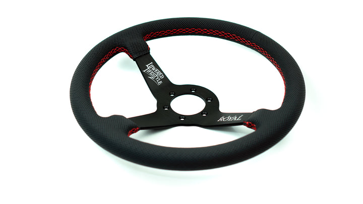 Grip Royal Steering Wheel - Perforated Leather Red Stitch Brute (Official Collab)